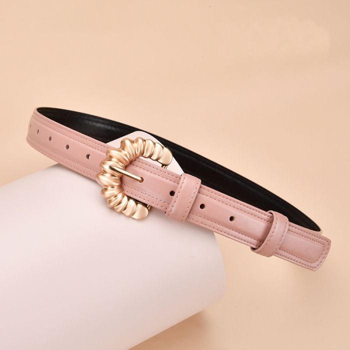 Clam Buckle Genuine Leather Belt
