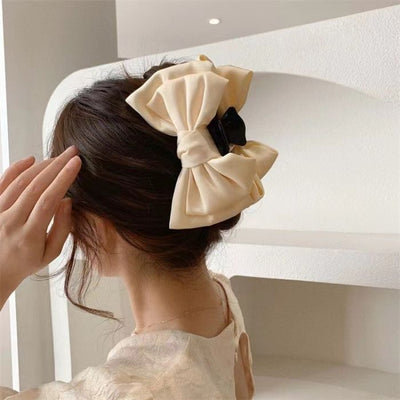 Statement Double Satin Bow Hair Claw