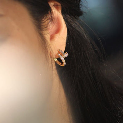 Nail Hoop Sparkle Earrings