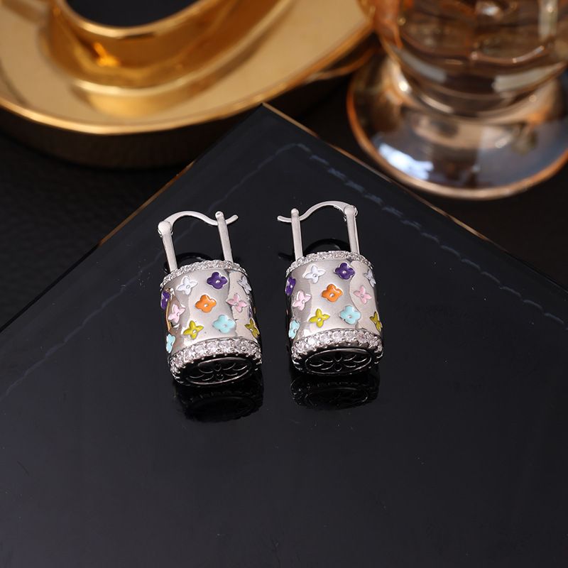 Mini Flower Padlock Earrings