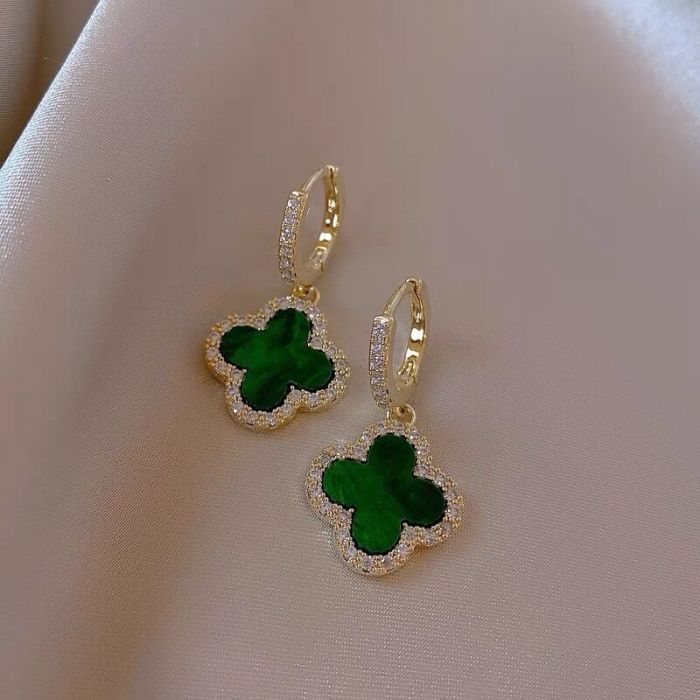 Four Petal Sparkle Drop Earrings