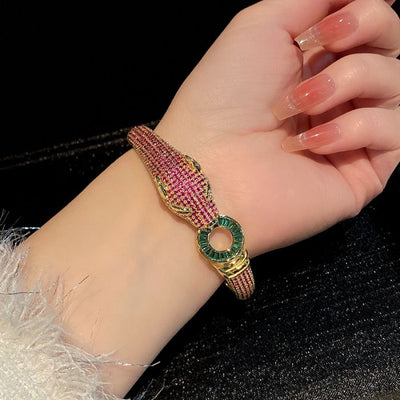 Regal Panther Rhinestone Bracelet