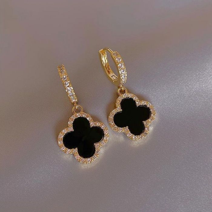 Four Petal Sparkle Drop Earrings