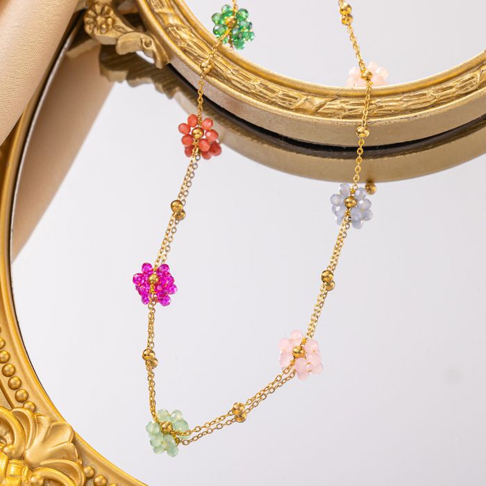Ditsy Beaded Flower Necklace