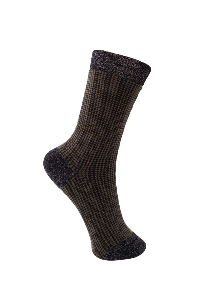 Wales Mini Check Glitter Trim Socks