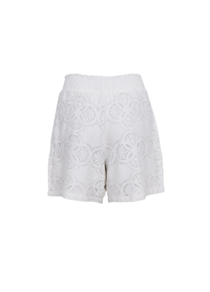 Milos Lace Shorts in Off-White