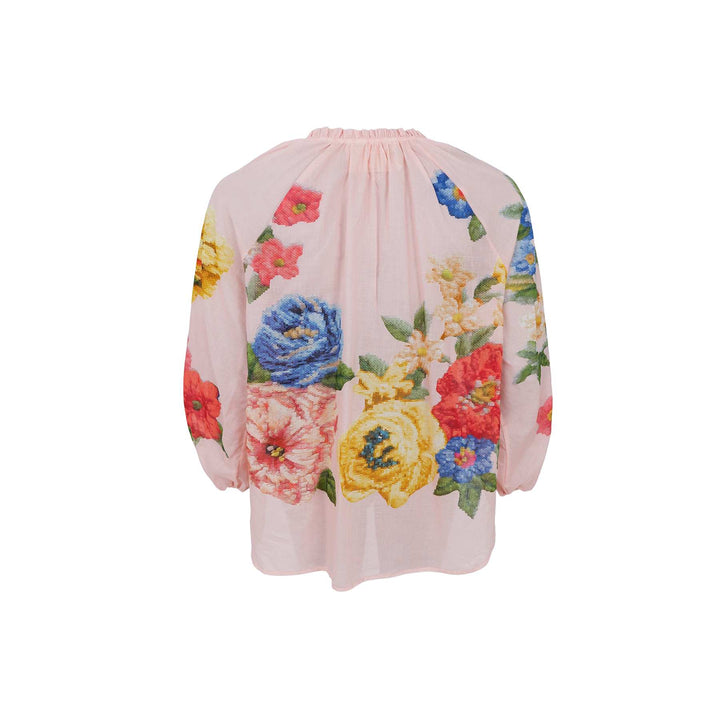 Norma Cotton Blouse With Printed Flowers