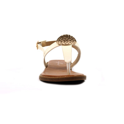 Pascal Gold Disc White Sandals