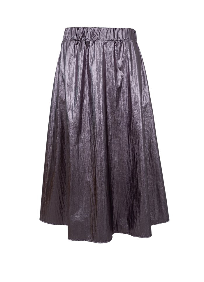 Paiton Metallic Midi Skirt in Gunmetal