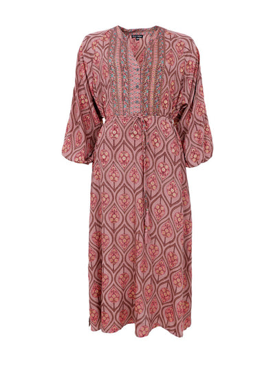 Luna Raglan Dress in Powder Tulip
