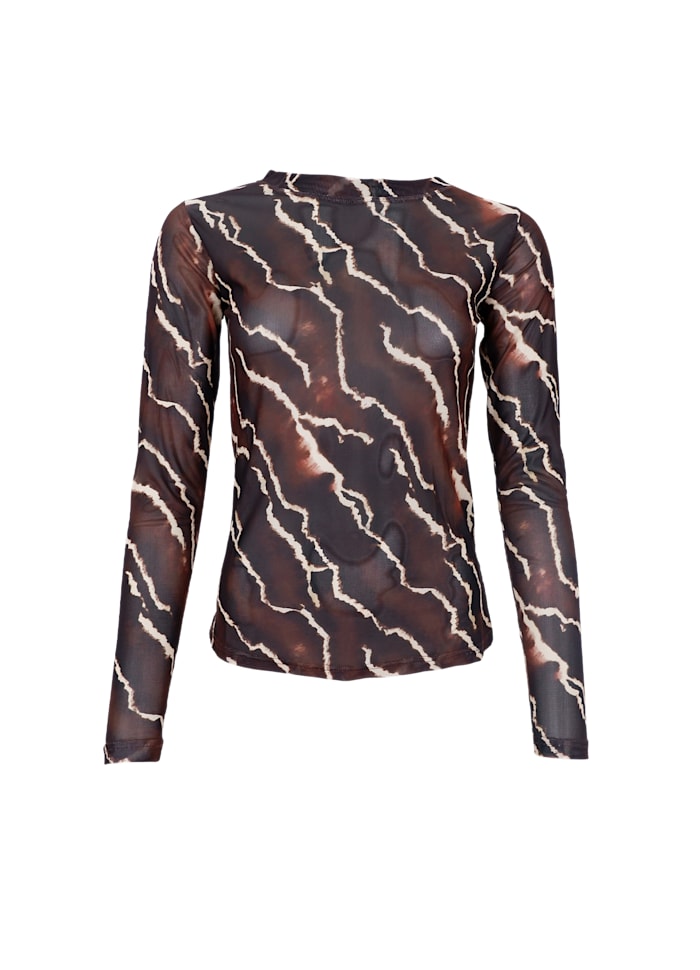 Annie Mesh Top in Mocca Marble