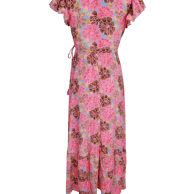Luna Flared Wrap Dress in Blossom Candy