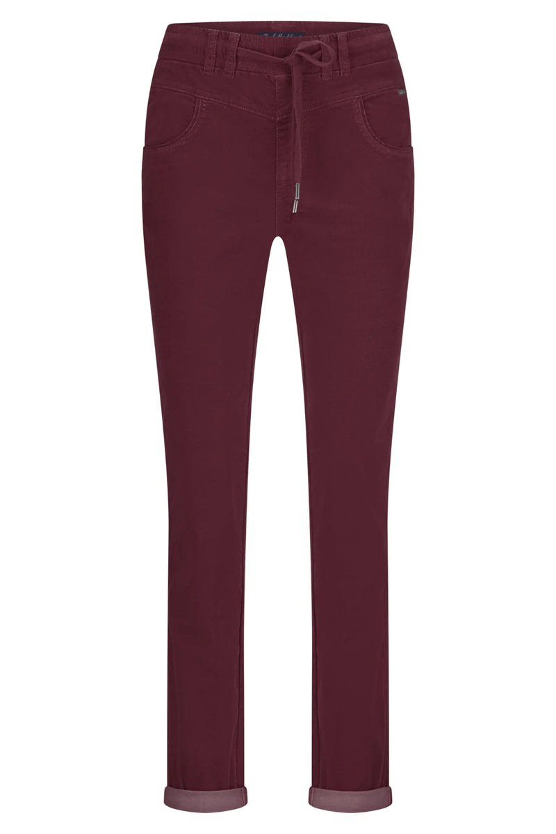 Tessy Velvet Jeans in Ruby