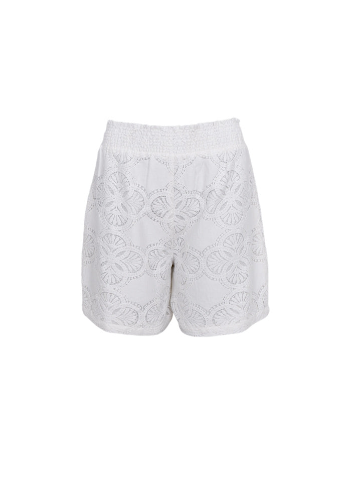Milos Lace Shorts in Off-White