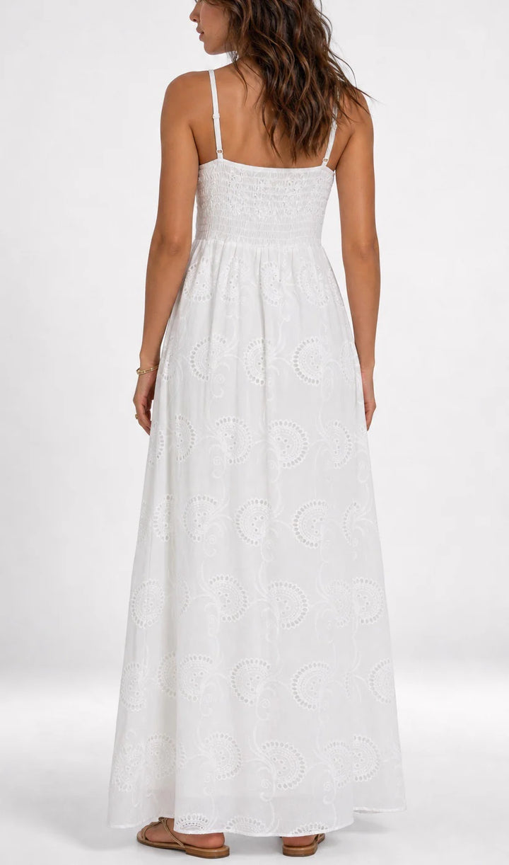 Nerja Embroidered Maxi Wrap Dress With Adjustable Strap