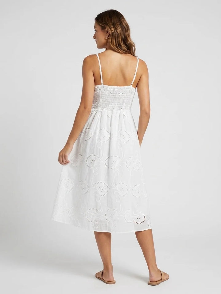 Estepona Broderie Anglaise Wrap Midi Dress