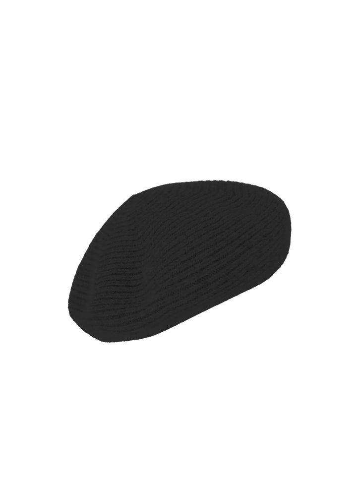 Amy knitted beret hat in Black