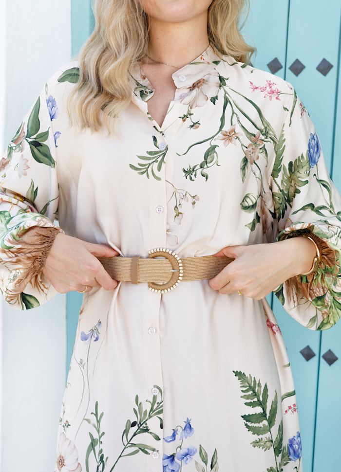 Jamila Beaded Buckle Jute Belt