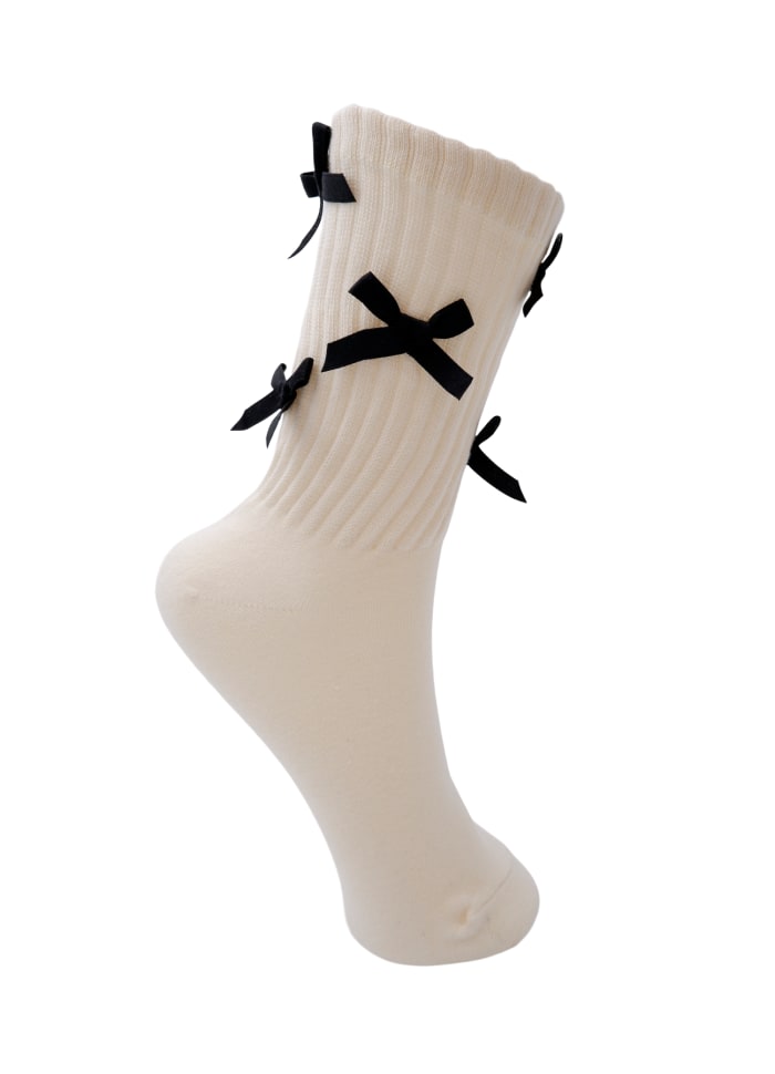 Adorned Bow Socks