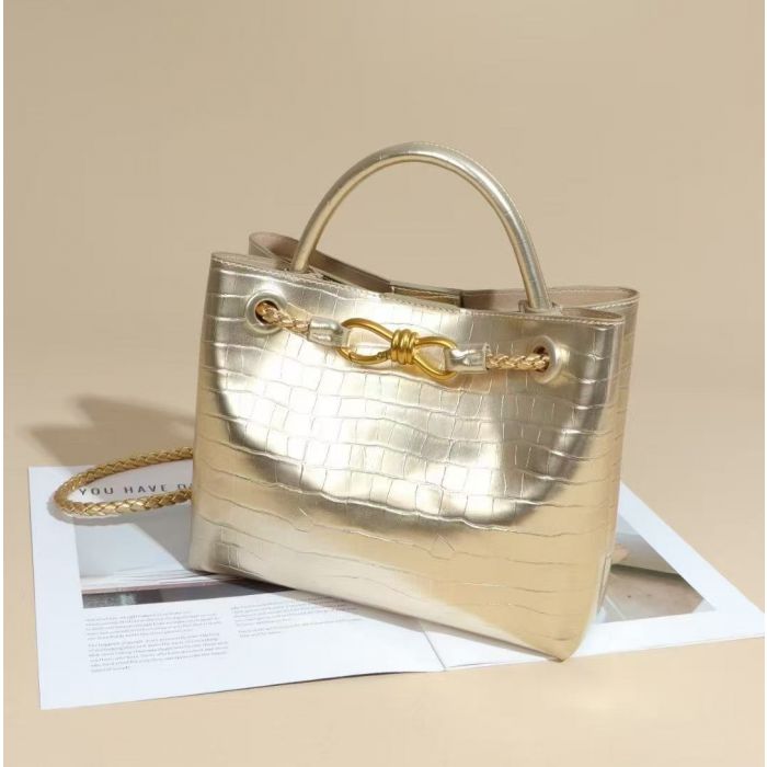 Bordeaux Belle Faux Croc Embossed Bag