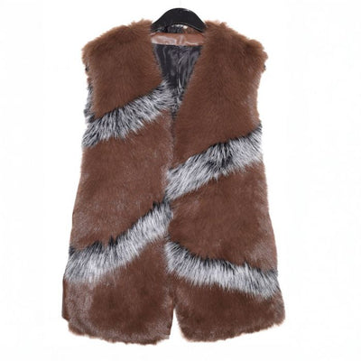 Marlow Faux Fur Gilet in Brown