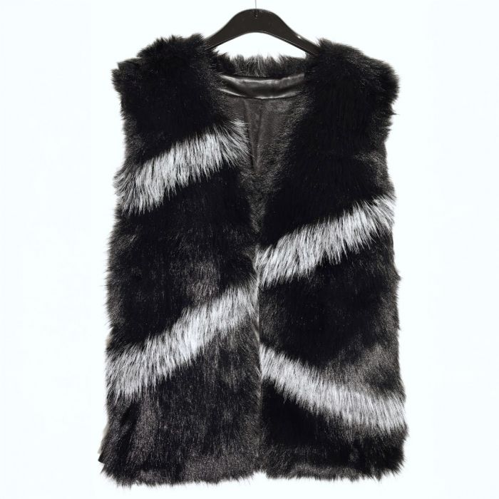 Marlow Faux Fur Gilet in Black