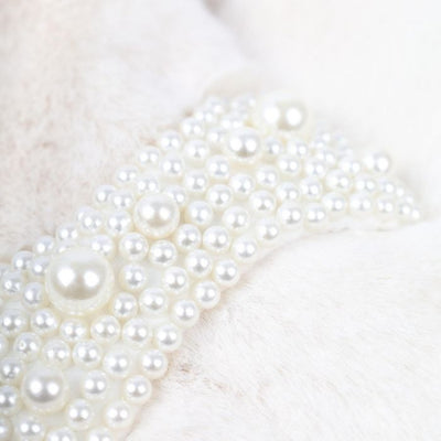 Pearl Cluster Faux Fur Scarf