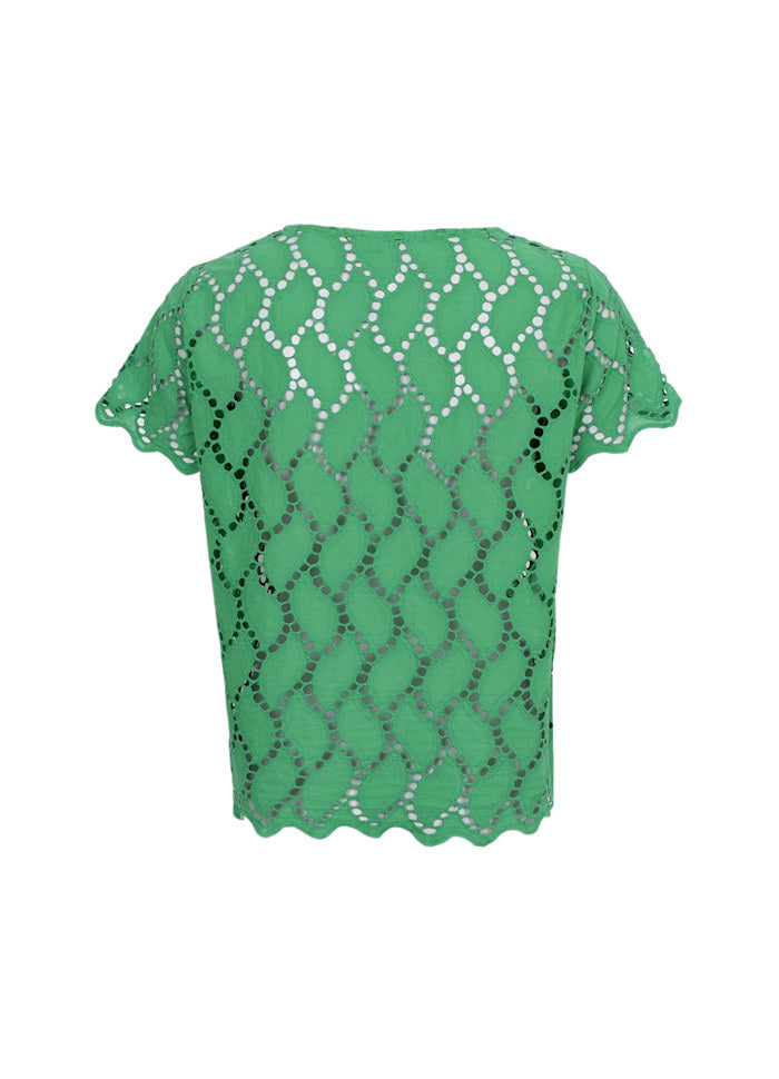 Freya Broderie Blouse in Green