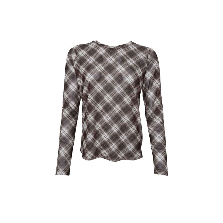 Amma mesh blouse in Brown Check