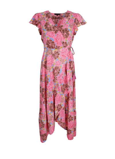 Luna Flared Wrap Dress in Blossom Candy