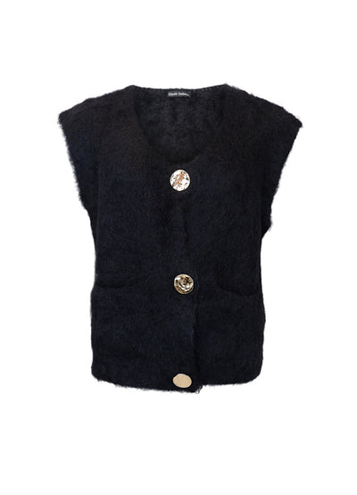 JOERK Mohair Knitted Button Vest