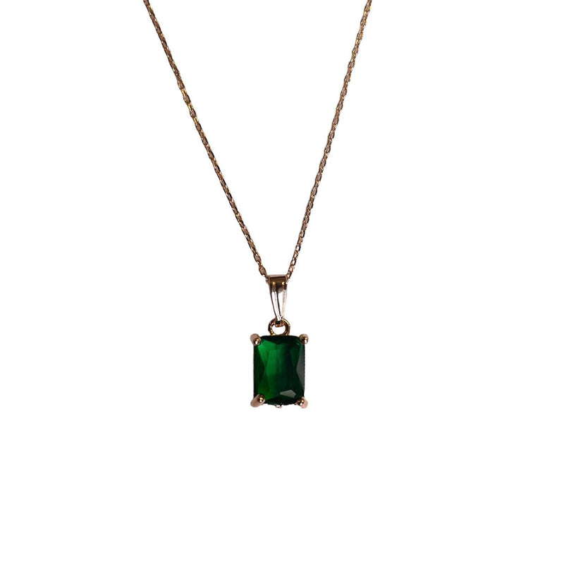 Emerald Square Jewell Drop Necklace