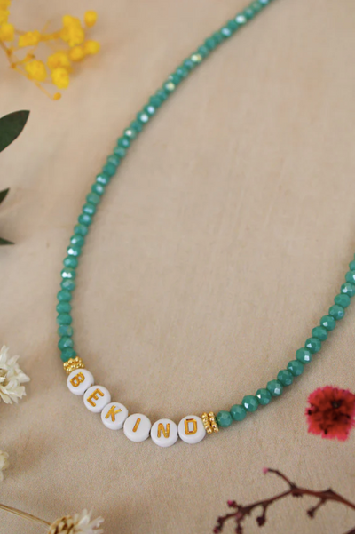 Green 'BE KIND' Necklace