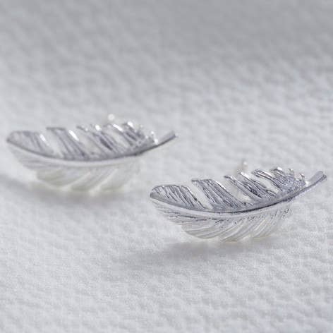 Silver Feather Earrings